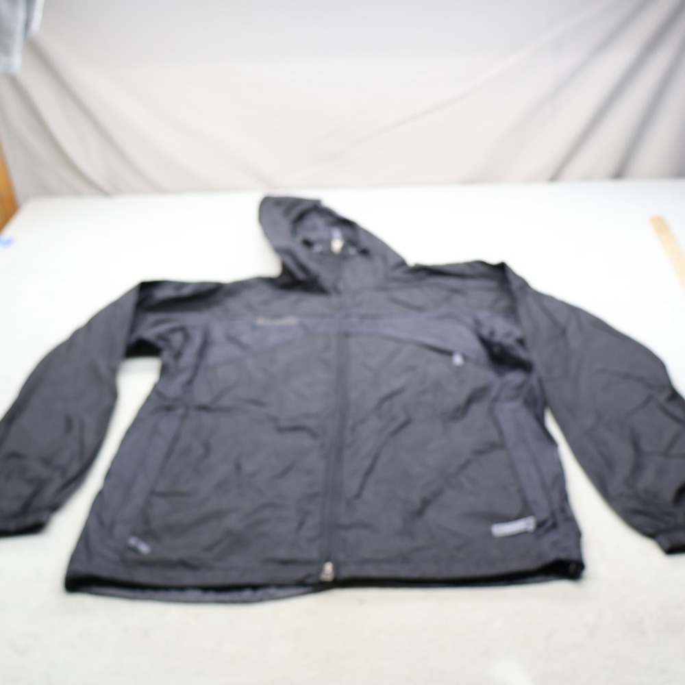 Columbia Jacket Mens Medium Black Full Zip Watertight Series II Light Wind Rain